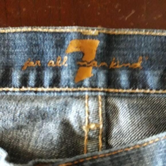 7 For All Mankind Dojo Mid Rise Relaxed Straight Legged Cropped Jeans Size 29 - Picture 3 of 11